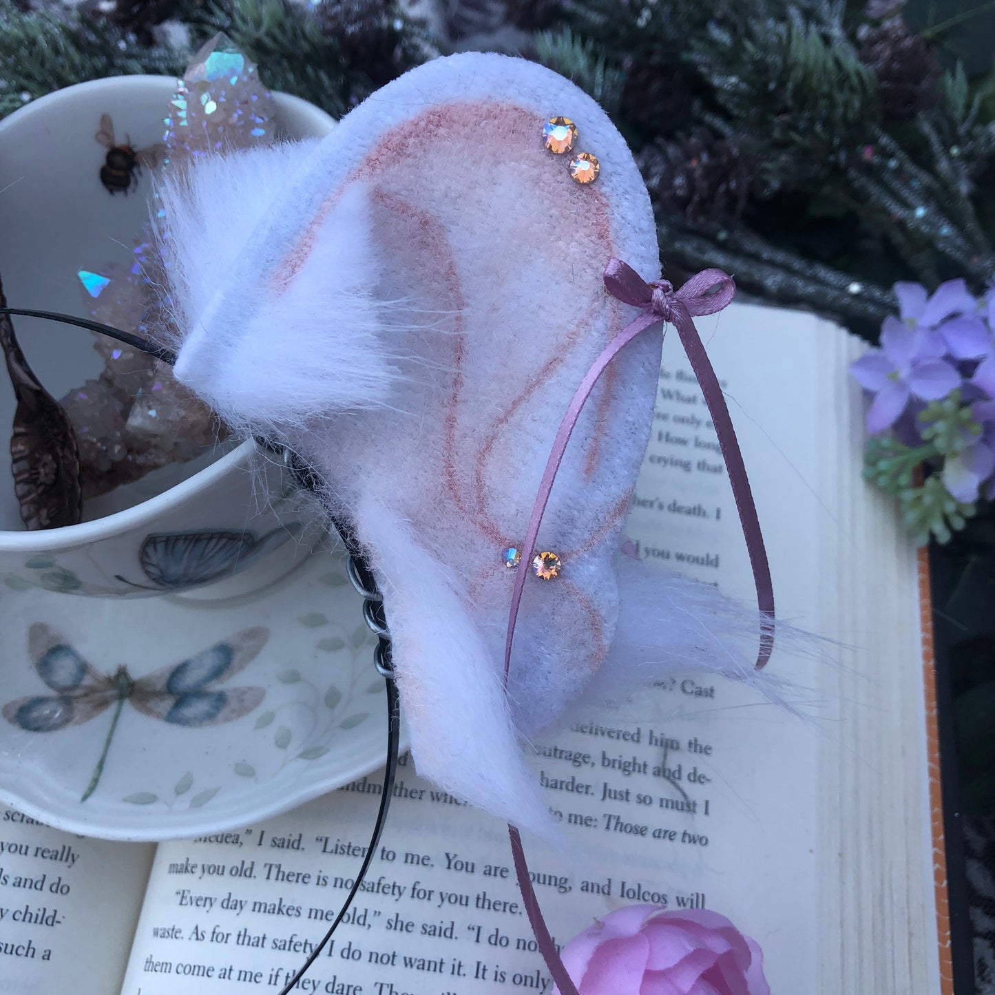 “Marjorie” Pure White Frenchie Pup Ears ✨🍃