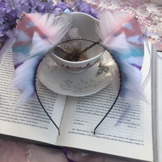 Pink ‘Pastel Skies’ Petite Kitten Ears ✨🌿