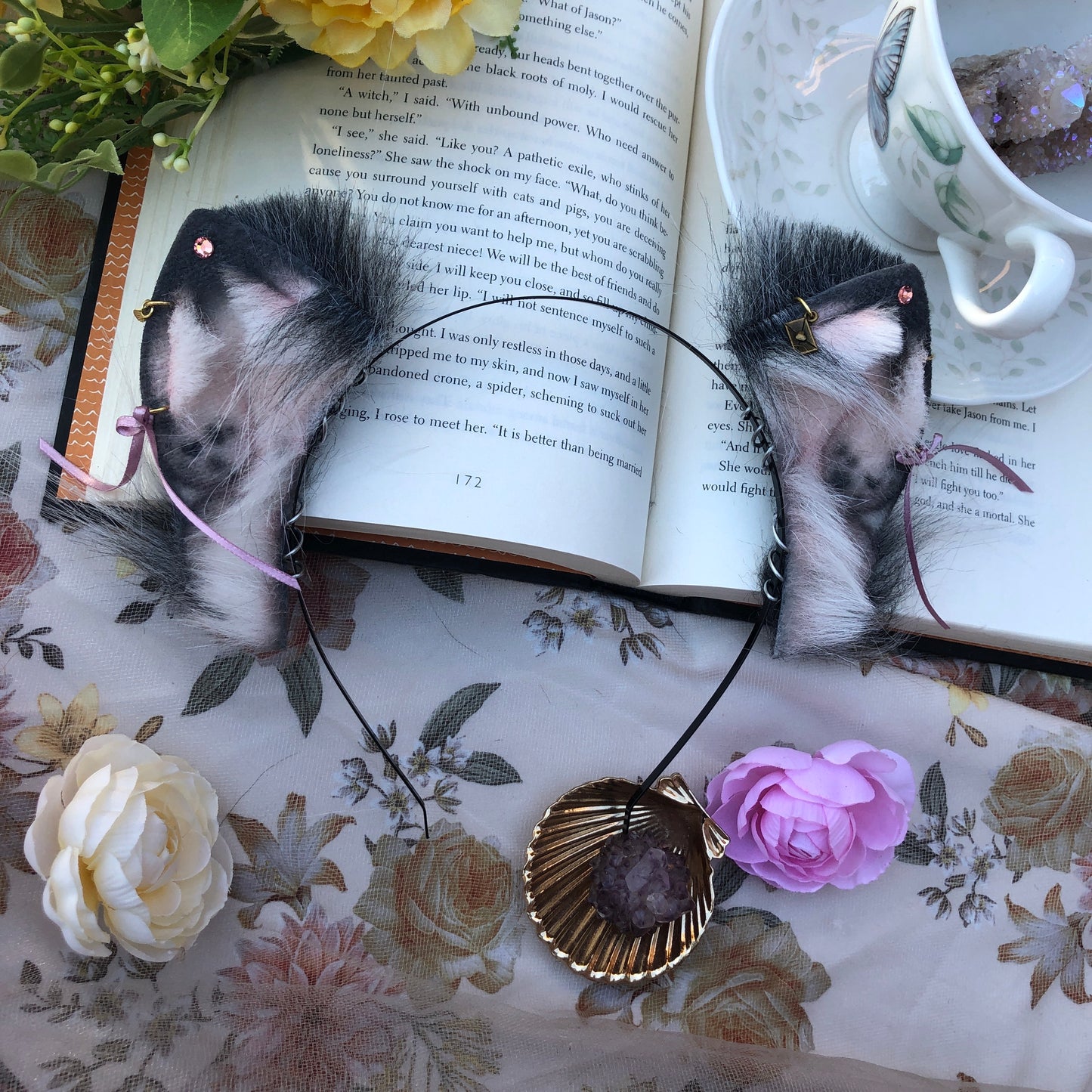 “Close Your Eyes” Baby Foxkit Ears (Grey)✨🍃