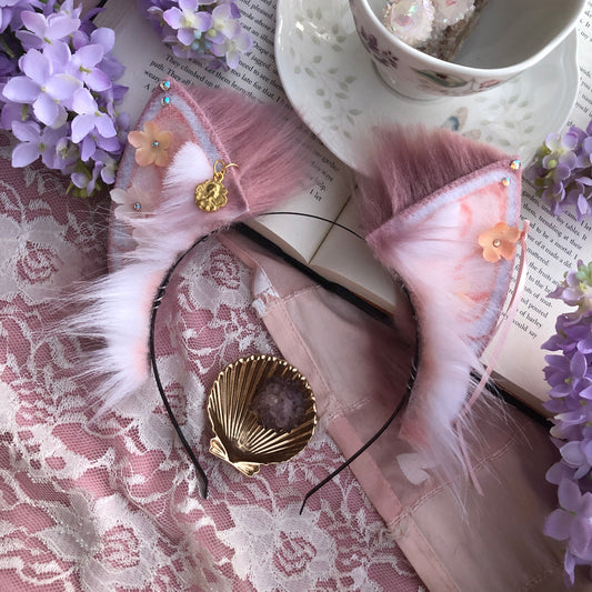 ‘Adorned in Flowers” Rose Gold Kitten Ears ✨🌿