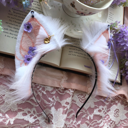 “Adorned in Flowers” White Kitten Ears ✨🌿