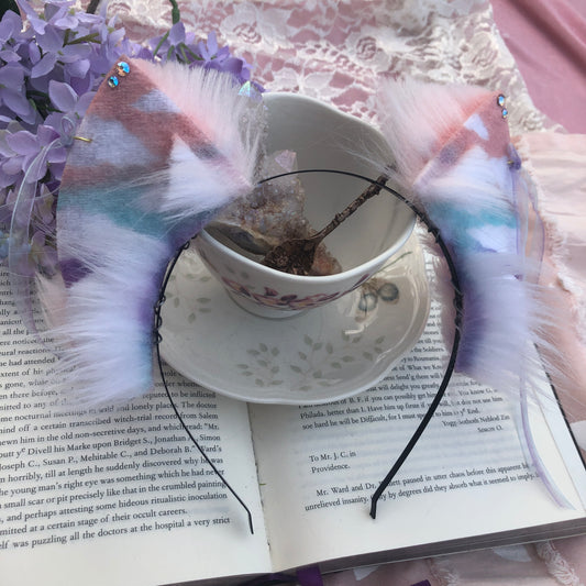 Pink ‘Pastel Skies’ Petite Kitten Ears ✨🌿