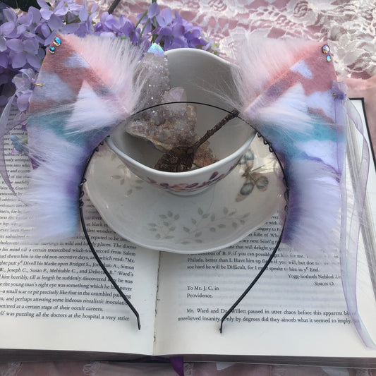 Pink ‘Pastel Skies’ Petite Kitten Ears ✨🌿