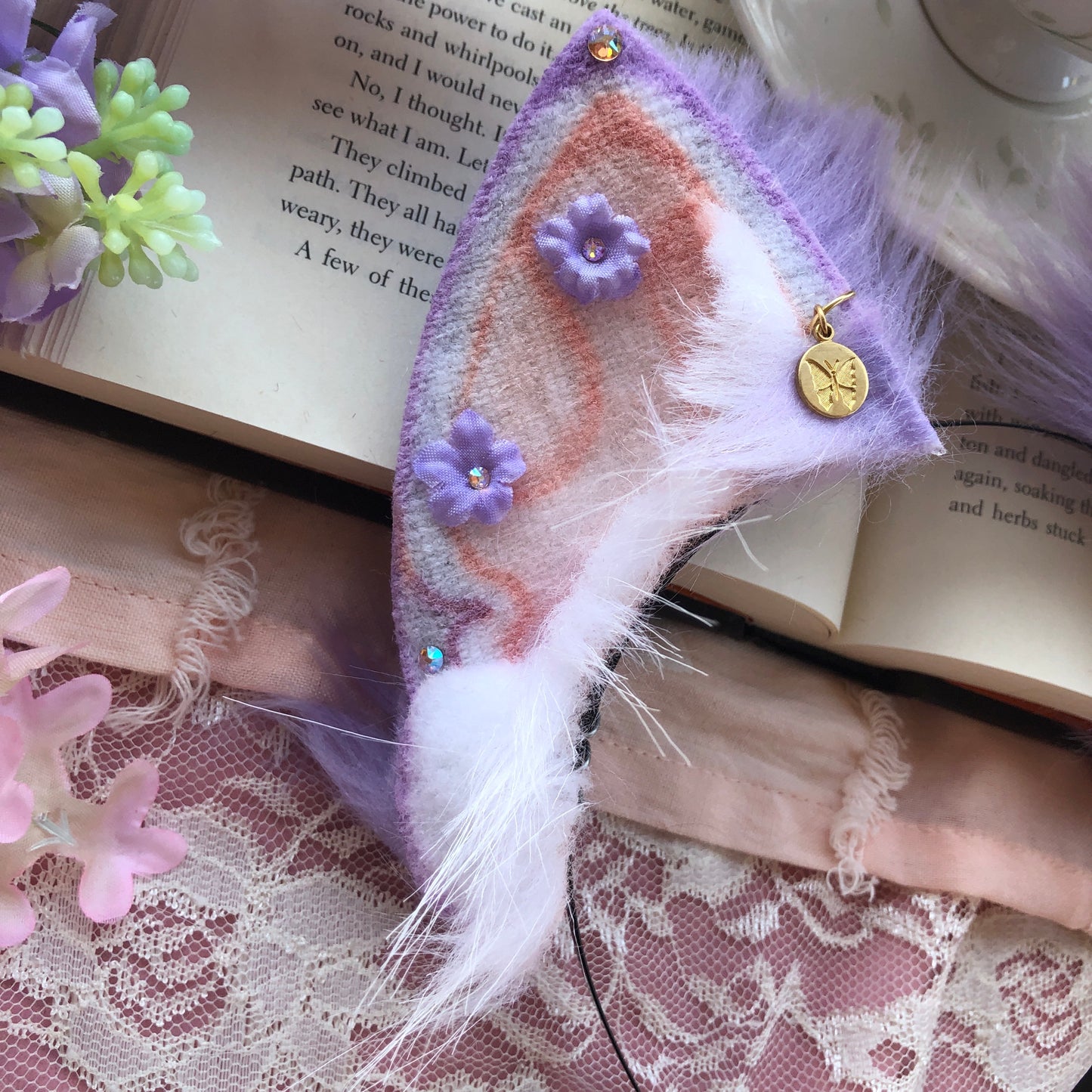 “Adorned in Flowers” Lavender Kitten Ears ✨🌿