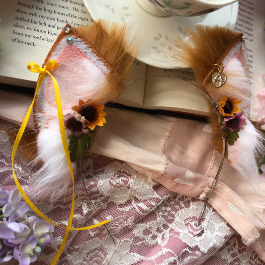 Ginger Sunflower Petite Kitten Ears ✨🌿