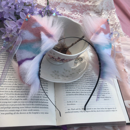 Pink ‘Pastel Skies’ Petite Kitten Ears ✨🌿