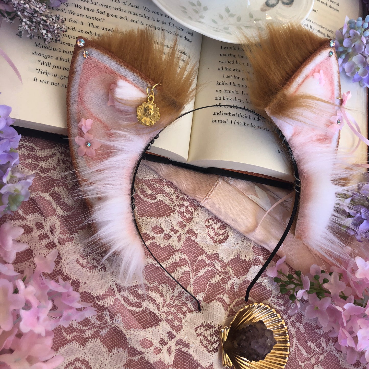 “Adorned in Flowers” Ginger Kitten Ears ✨🌿