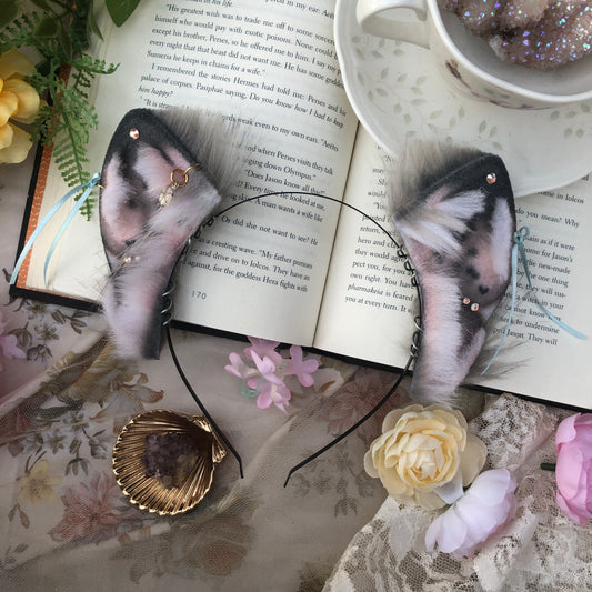 “Hoax” Freckled Wolf Pup Ears (Grey) ✨🍃