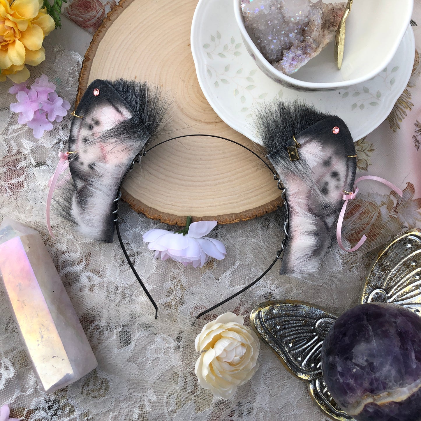 “Close Your Eyes” Wolf Pup Ears (Grey)✨🍃