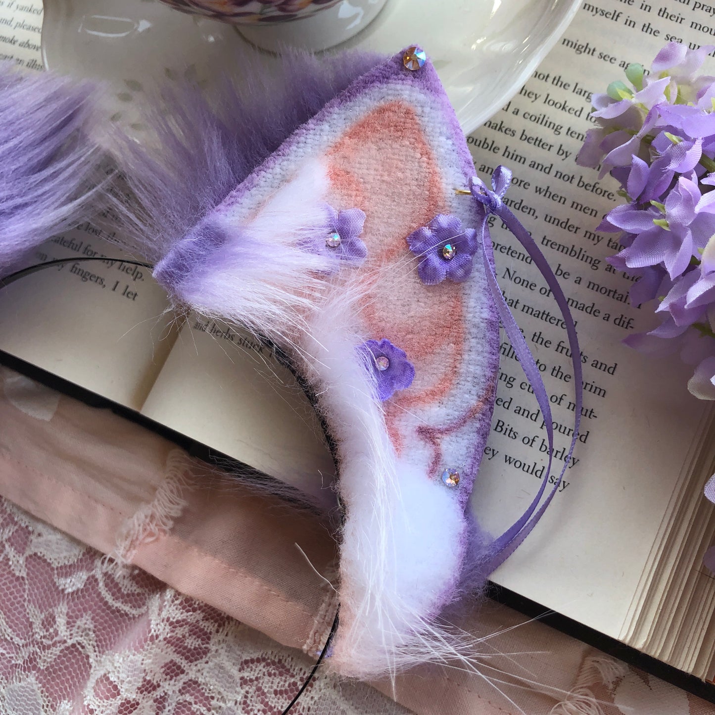 “Adorned in Flowers” Lavender Kitten Ears ✨🌿