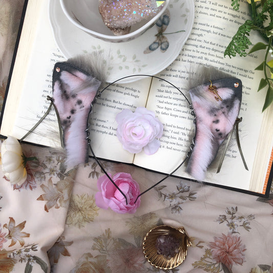 ”English Rain” Freckled Baby Foxkit Ears (Grey) ✨🍃