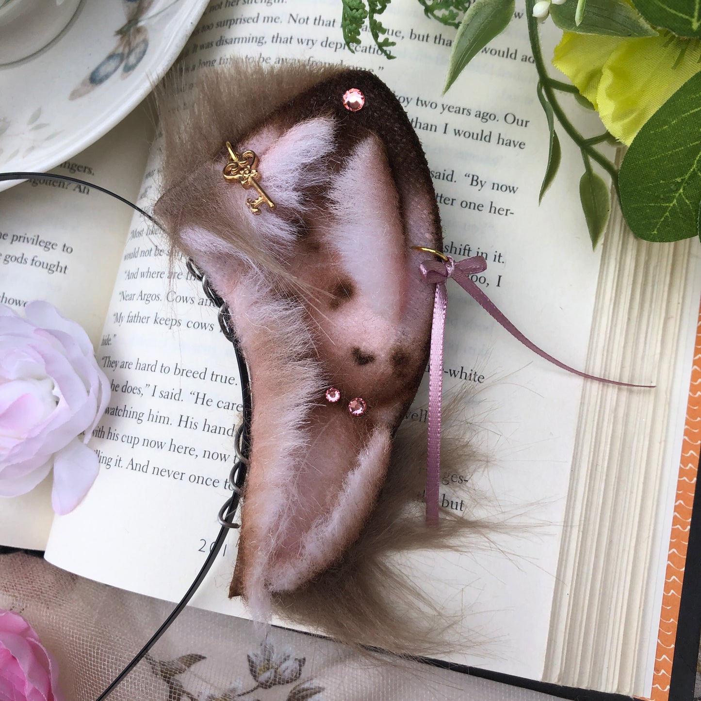 “Dorothea” Freckled Wolf Pup Ears (Tawny Brown) ✨🍃
