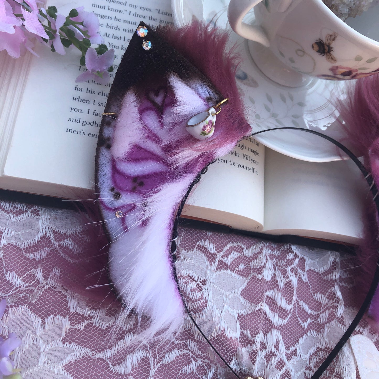 “Raspberry Mocha” Fox Kit Ears for Amy✨🌿