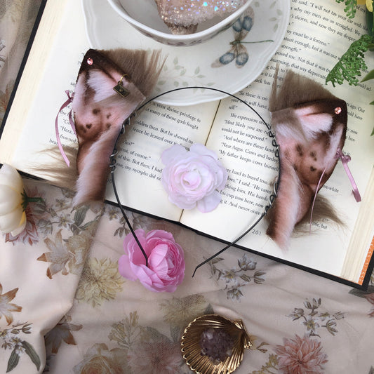 “Dorothea” Freckled Baby Foxkit Ears (Tawny Brown) ✨🍃