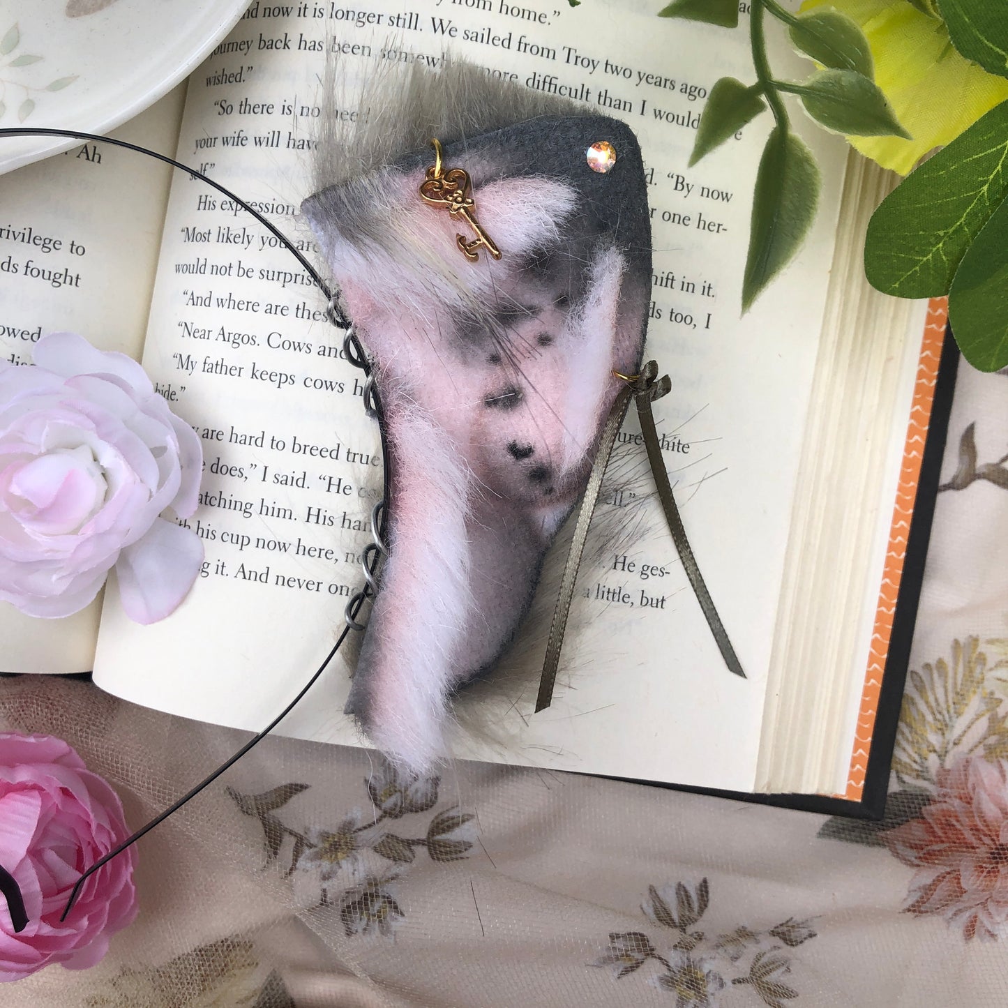 ”English Rain” Freckled Baby Foxkit Ears (Grey) ✨🍃