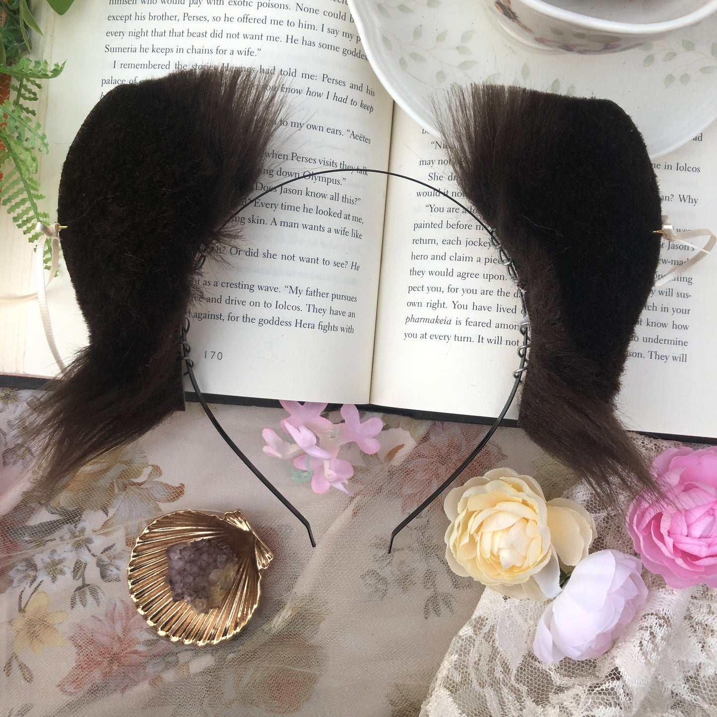 “Tolerate It” Freckled Wolf Pup Ears (Chocolate Brown) ✨🍃