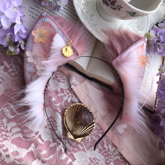 ‘Adorned in Flowers” Rose Gold Kitten Ears ✨🌿
