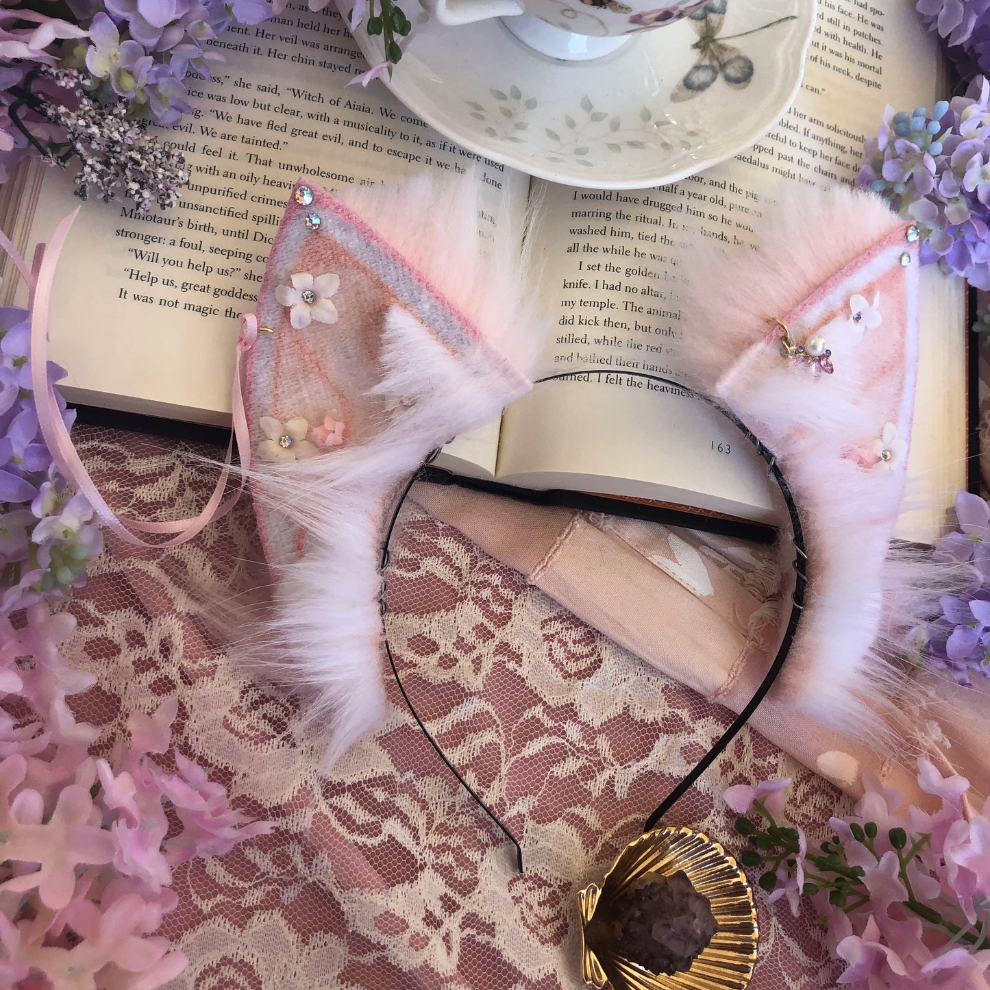 “Adorned in Flowers” Pink Kitten Ears ✨🌿