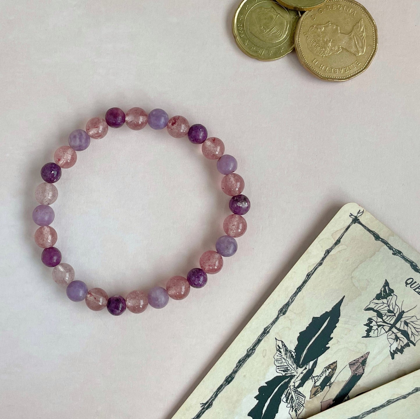 Strawberry Quartz & Lepidolite Bracelet