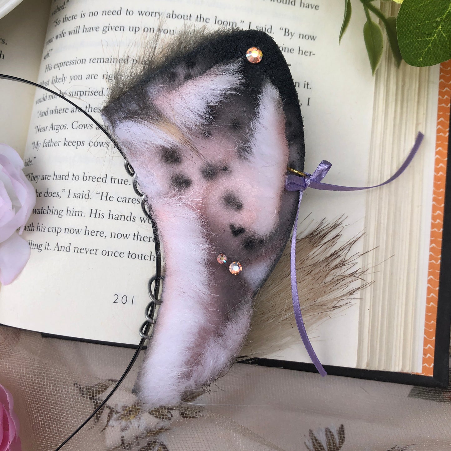 “Raindrops” Freckled Wolf Pup Ears (Grey) ✨🍃