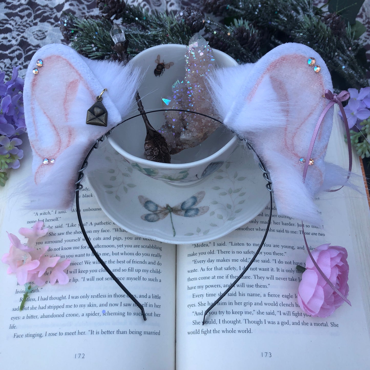 “Marjorie” Pure White Frenchie Pup Ears ✨🍃