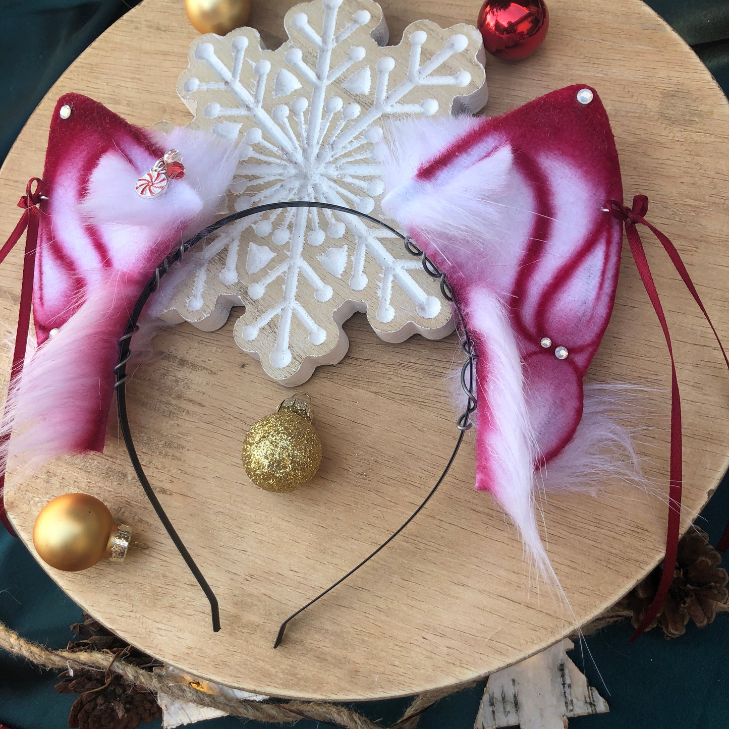 Peppermint Swirl Feline Ears (Discounted, please read description!)✨🌿