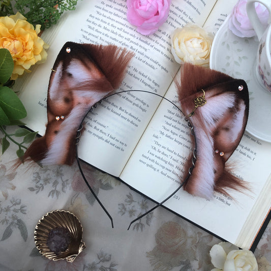 “Slow Burn” Fluffy Petite Foxkit Ears (Red Fox) ✨🍃