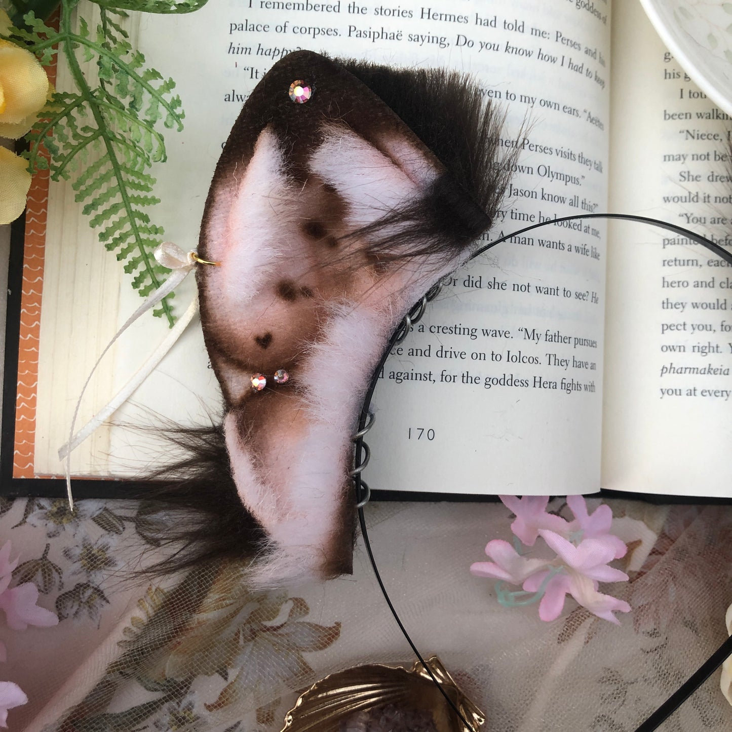 “Tolerate It” Freckled Wolf Pup Ears (Chocolate Brown) ✨🍃