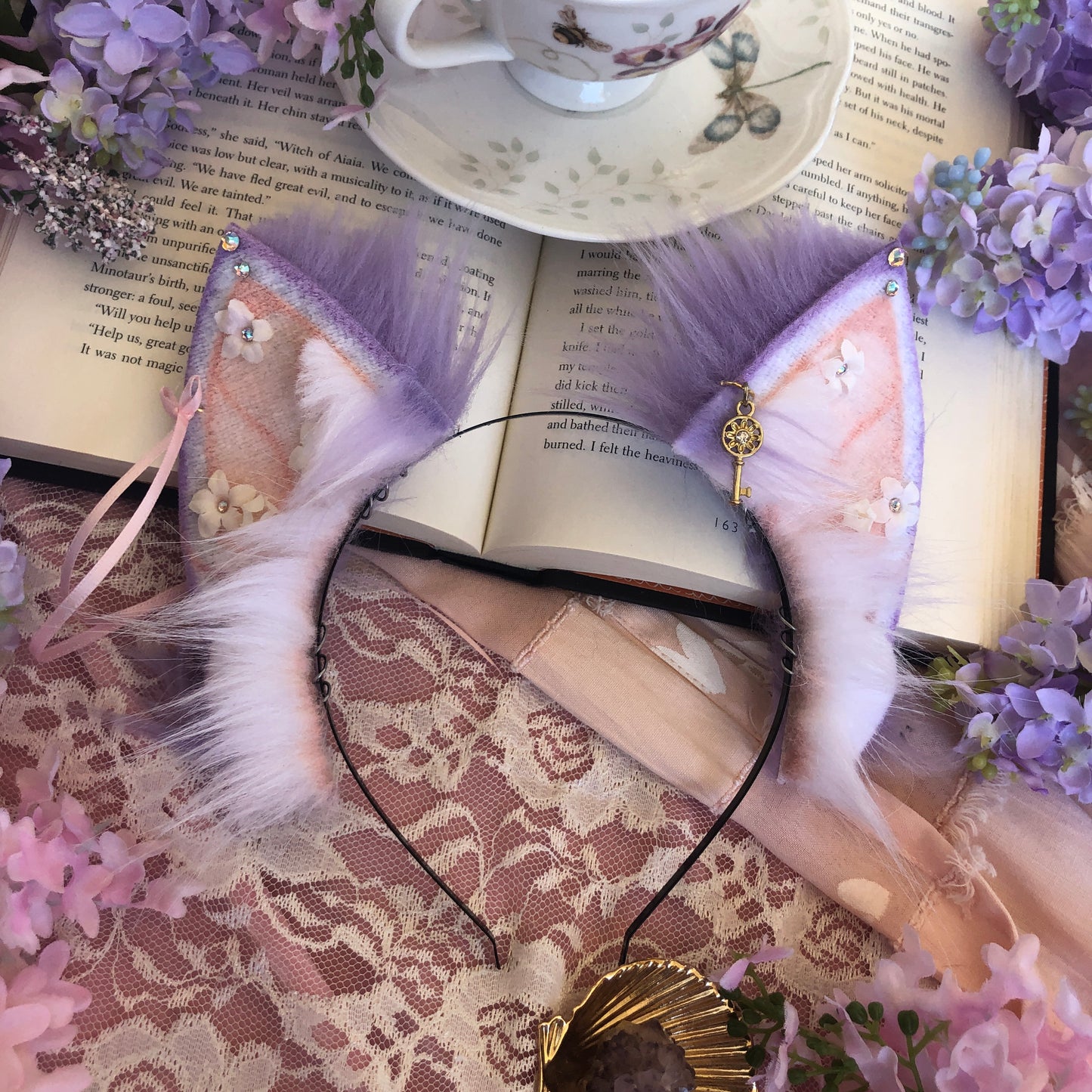 “Adorned in Flowers” Lavender Kitten Ears ✨🌿