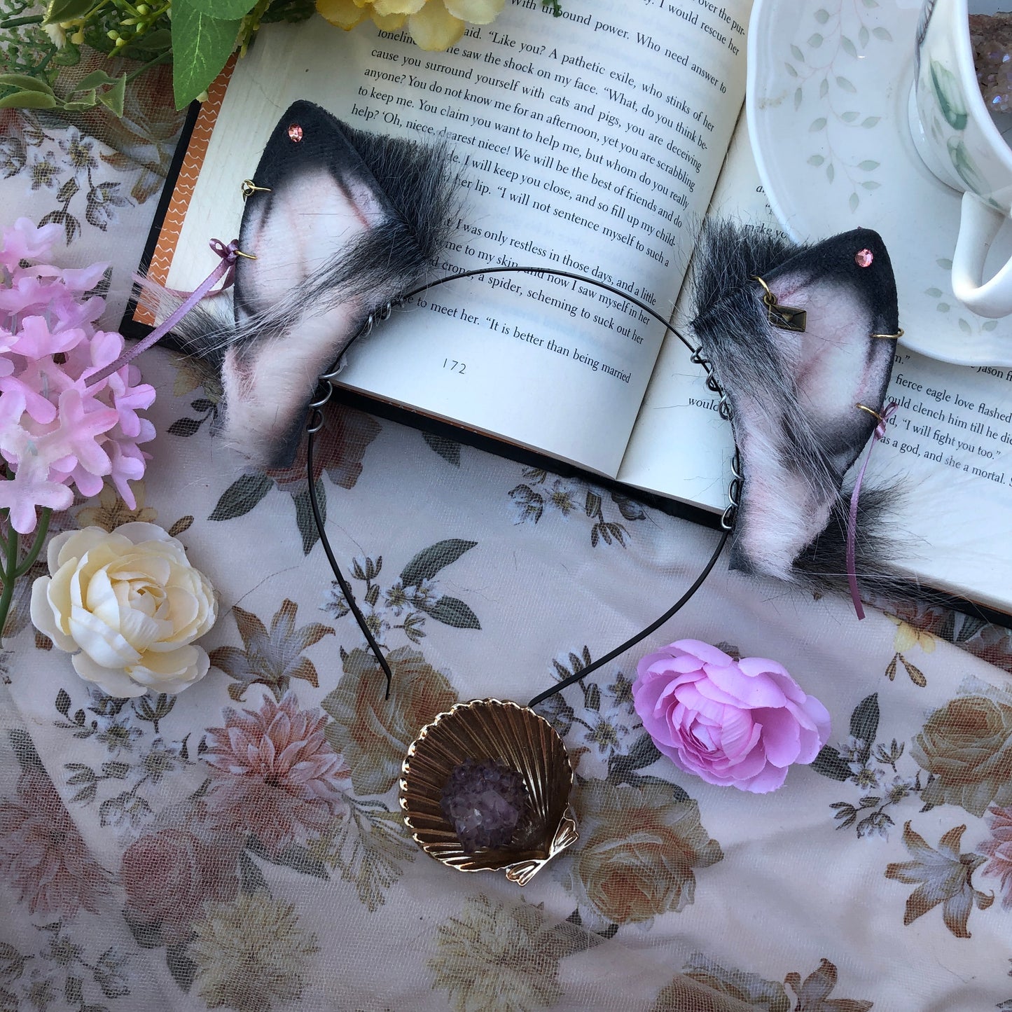 “Close Your Eyes” Kitten Ears (Grey)✨🍃