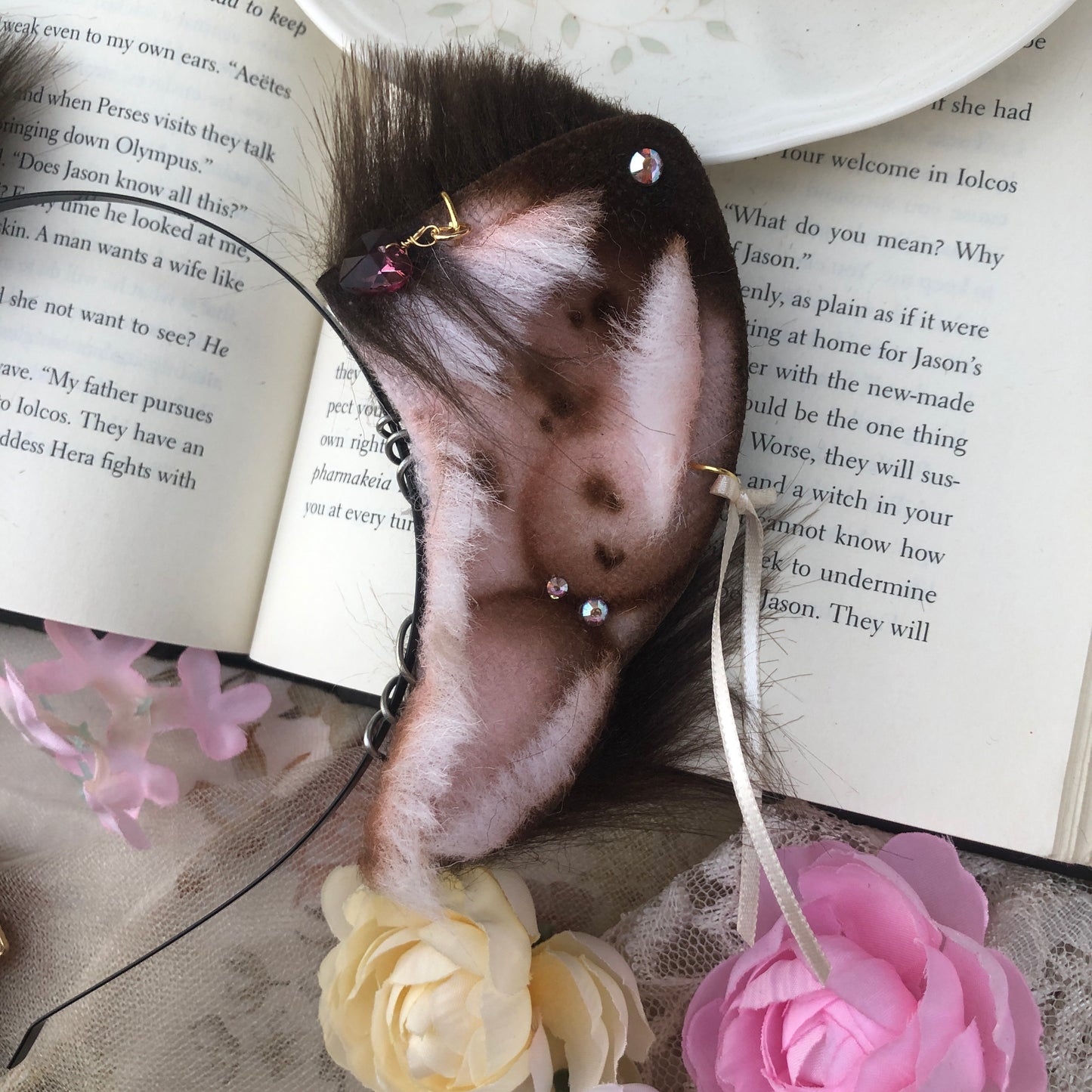 “Tolerate It” Freckled Wolf Pup Ears (Chocolate Brown) ✨🍃