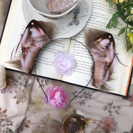 “Dorothea” Freckled Wolf Pup Ears (Tawny Brown) ✨🍃