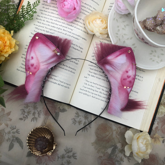“English Rose” Petite Foxkit Ears (Berry) ✨🍃