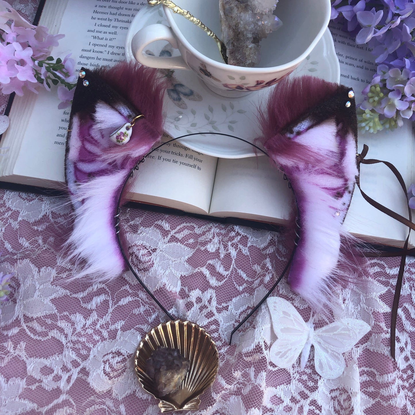 “Raspberry Mocha” Fox Kit Ears for Amy✨🌿